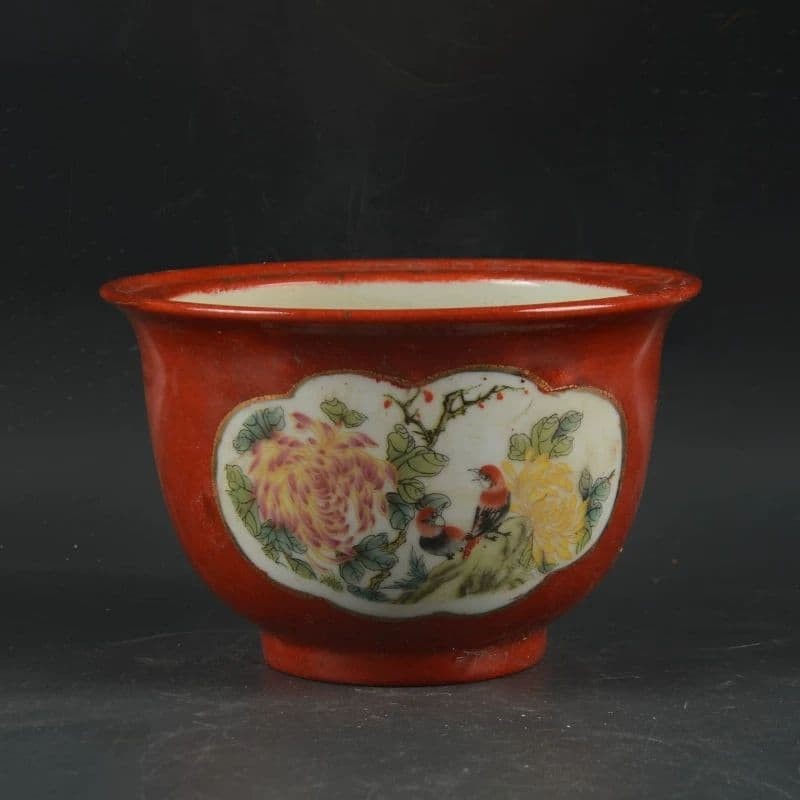 Japanese Openwork Bonsai Pot Flower Bird Design Ceramic
