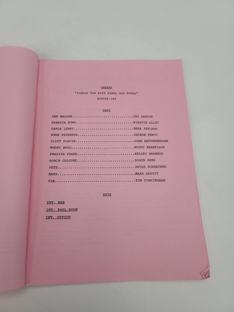 CHEERS / 1990 TV Script, Roger Rees "Indoor Fun with Sammy and Robby"