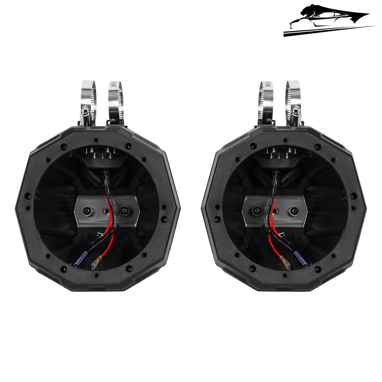 6.5" Speaker Pods Cage Enclosures 1.5-2" for Marine Boat Tower UTV Polaris RZR