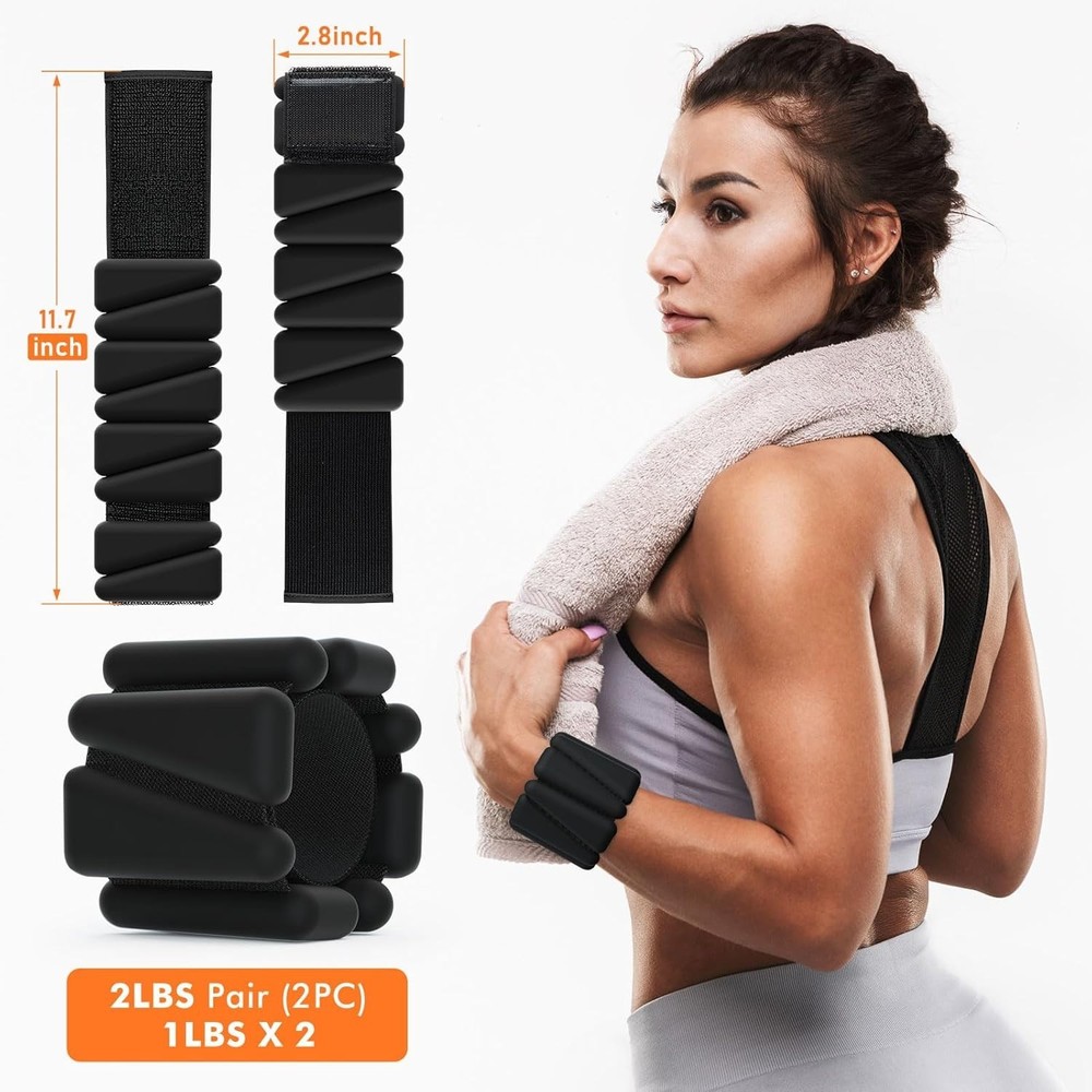 Versatile 1 LB Adjustable Wrist Weights - Perfect for Pilates & Running