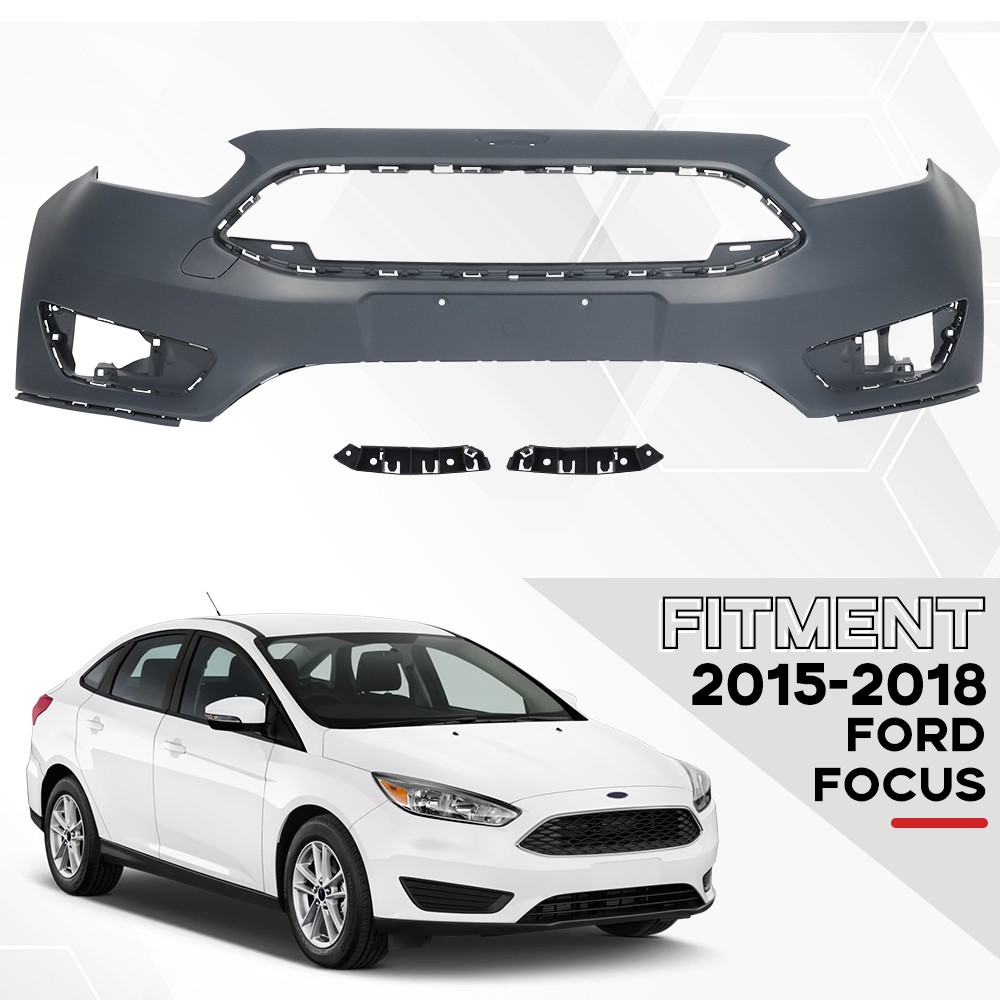 Front Bumper Cover Kit With Bracket For 2015 2016 2017 2018 Ford Focus Primed