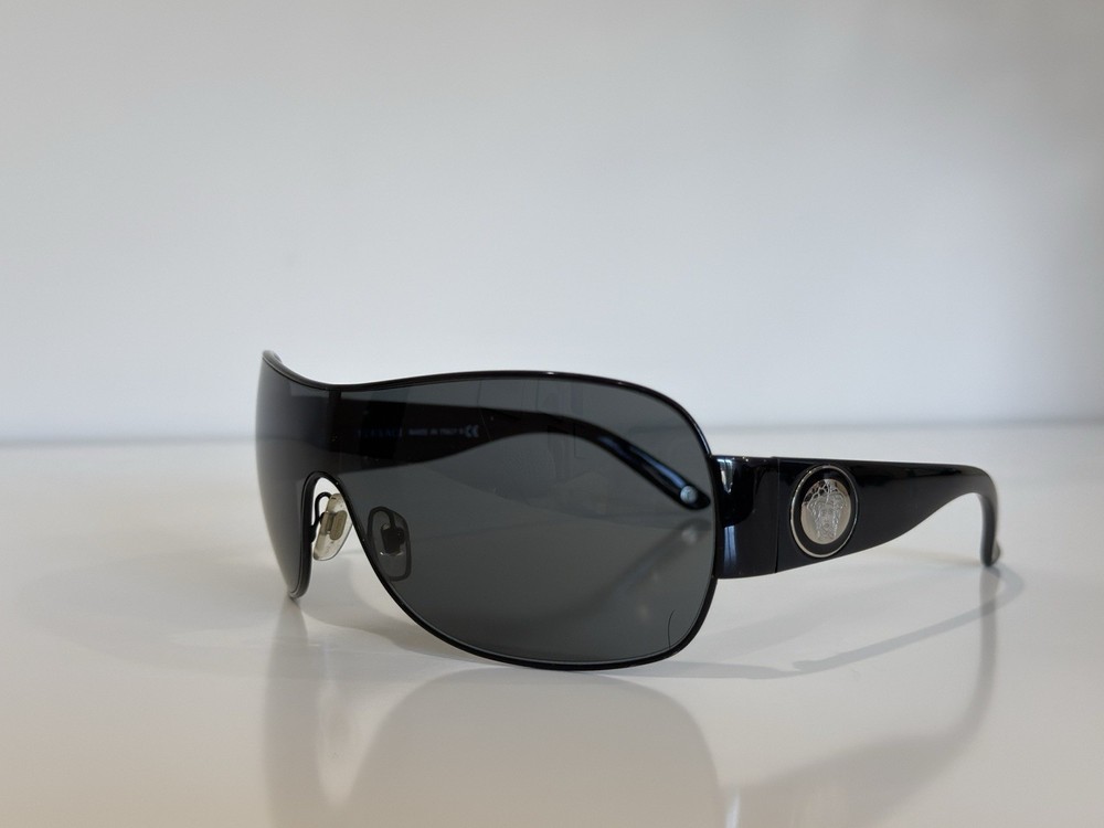Versace MOD 2101 1009/87 Shield Black Gray Sunglasses Frame 120
