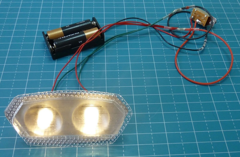 Electrical innards & lens for Huffy Silver Jet, Eldorado  bicycle tank light
