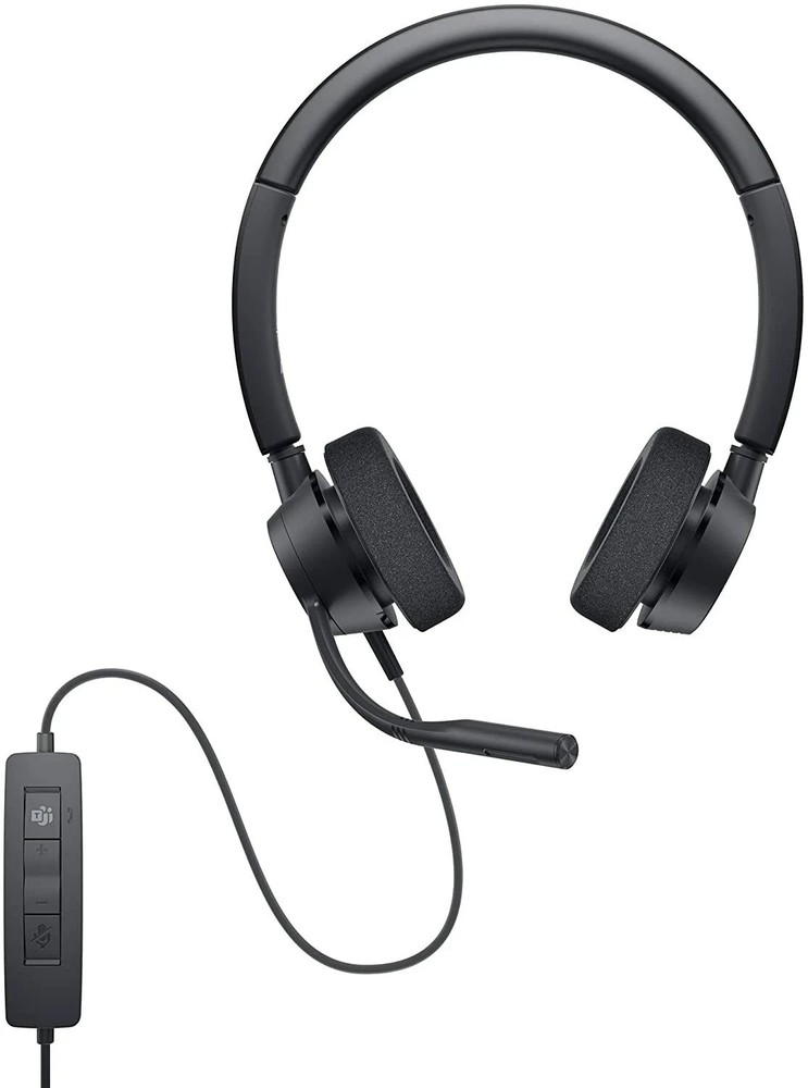 Dell Pro Stereo WH3022 Wired USB Headset - Black