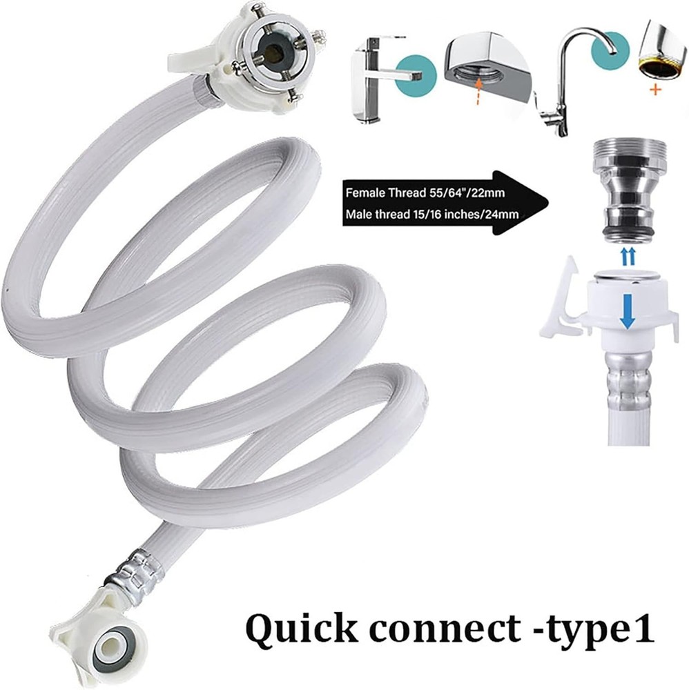 Multi-Purpose Portable Washer Hose with 90-Degree Installation for Easy Access