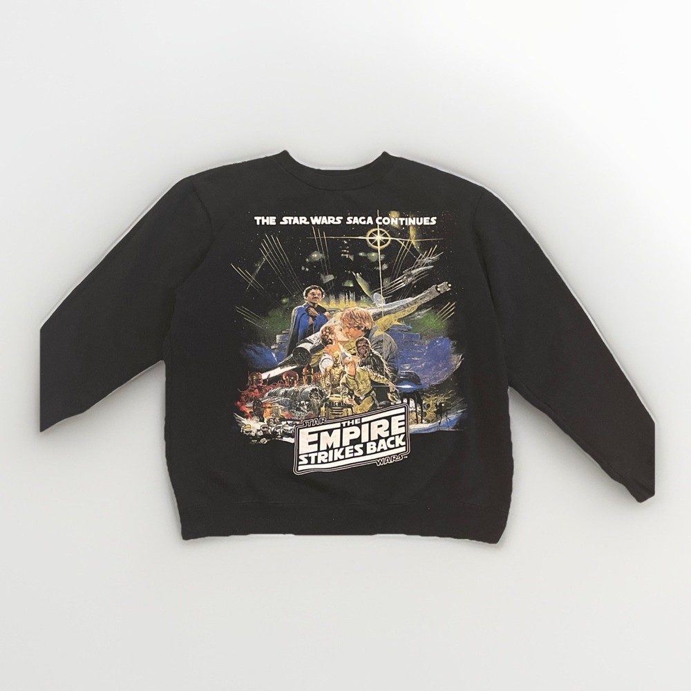 🚀STAR WARS-The Empire Strikes Back-45th Anniversary-Poster Pullover Crew - M ⚫️