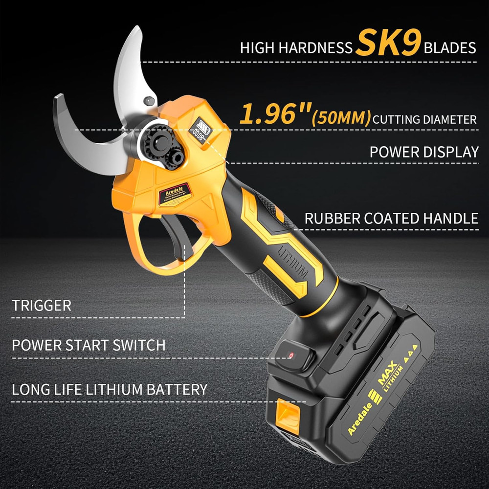 Electric Pruning Shears, Cordless Electric Pruning,1.96"(50Mm) Cutting Diameter