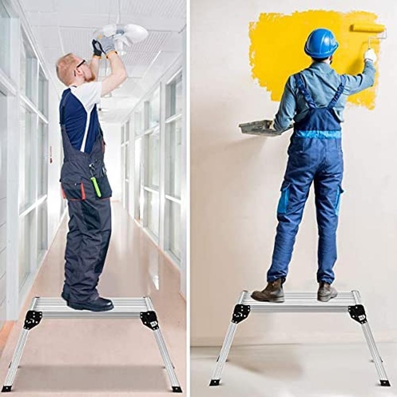 Foldable Aluminum Work Platform Non-Slip Multi-Use Step Ladder Garage Sturdy New