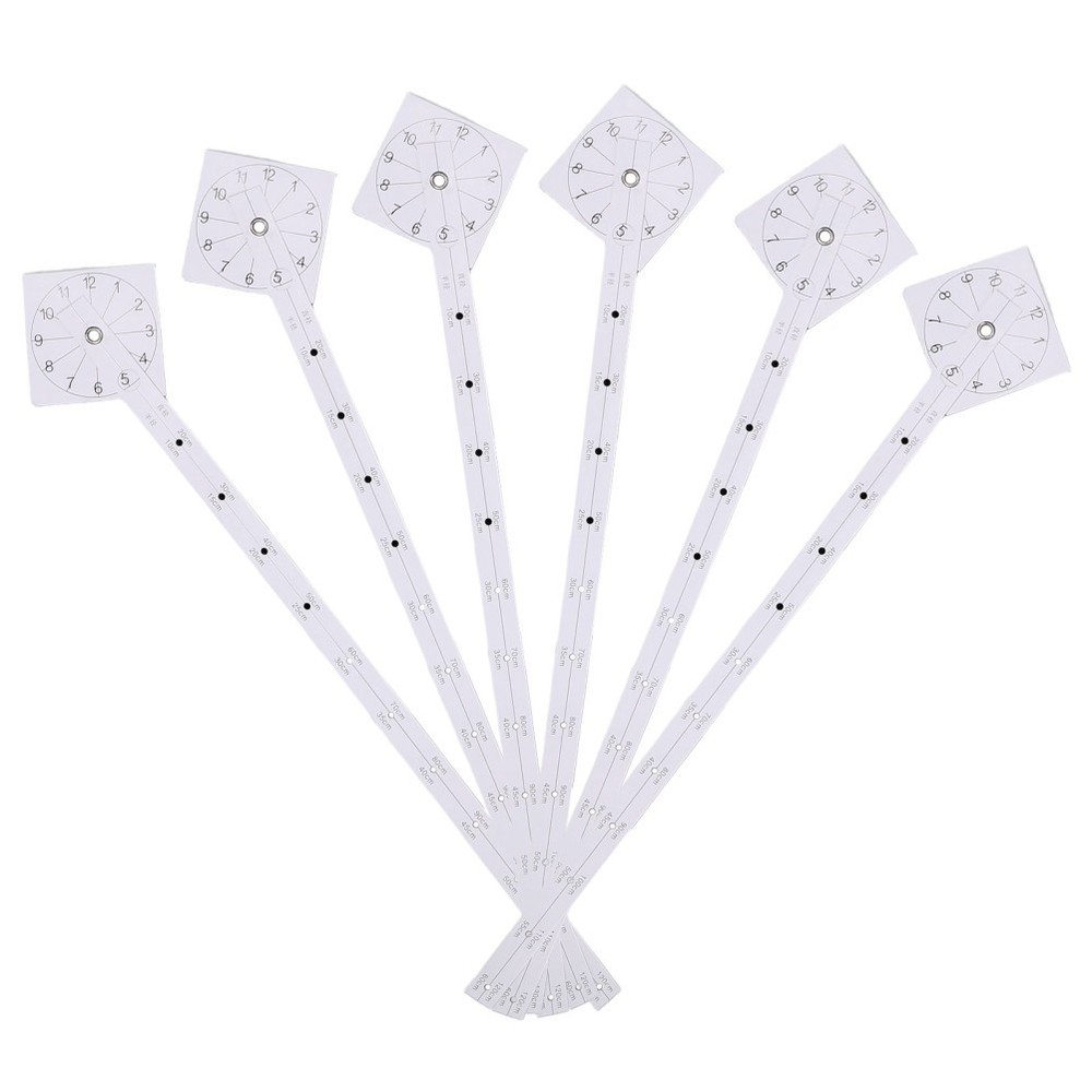 6 PCS Decorative Clock Positioning Scale DIY Wall Graduated Paper