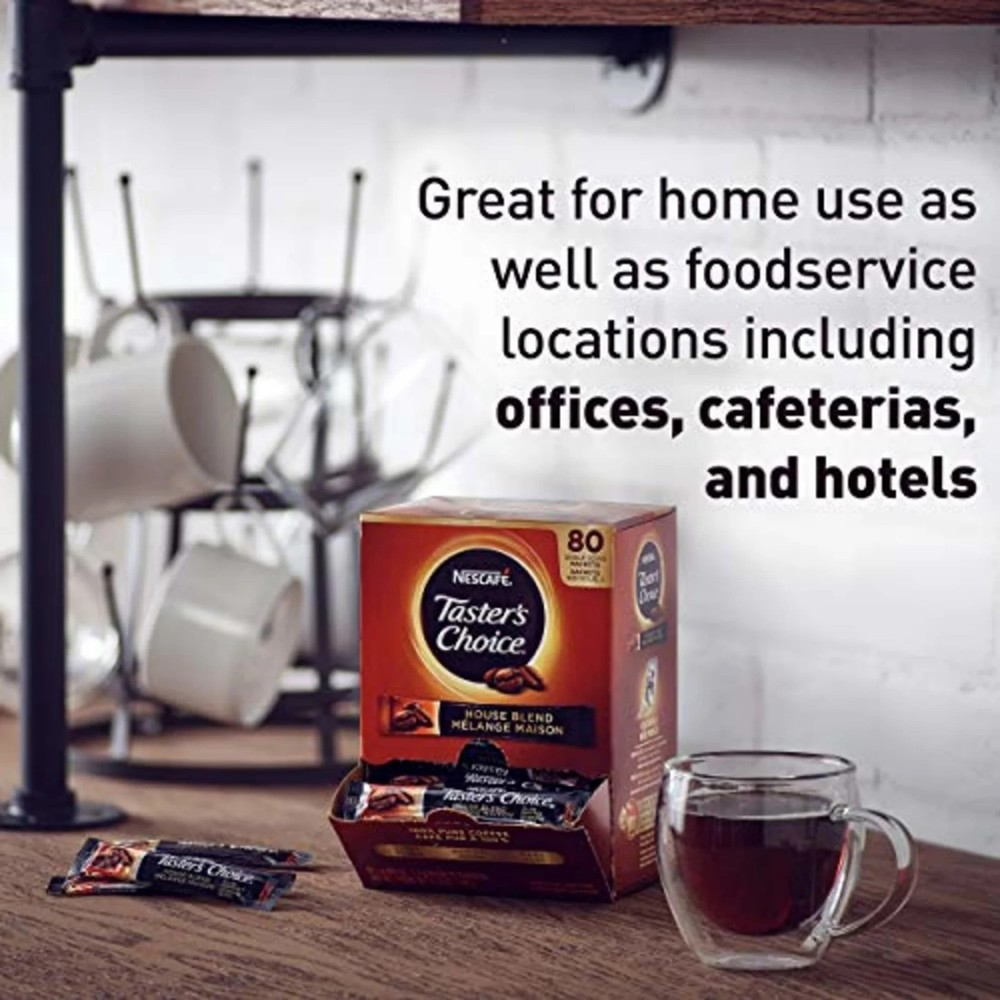 NESCAFE Taster's Choice Medium Light Roast Instant Coffee, 80 Packets