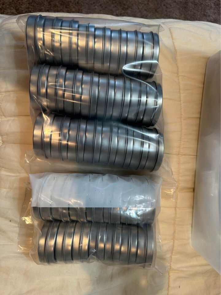 35 Refillable Aluminum Tin Containers - 2oz Capacity - Silver