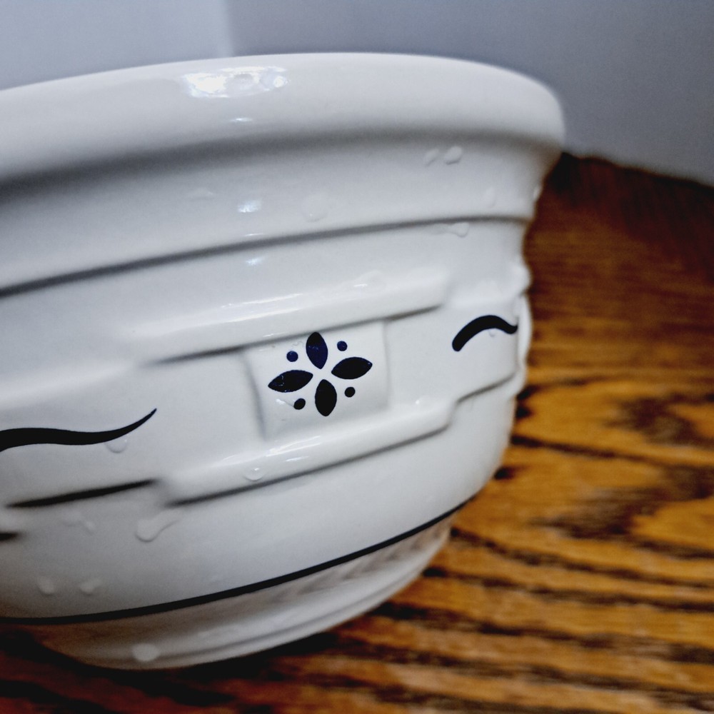 Longaberger 6 3/8'' Bowl White Blue Design
