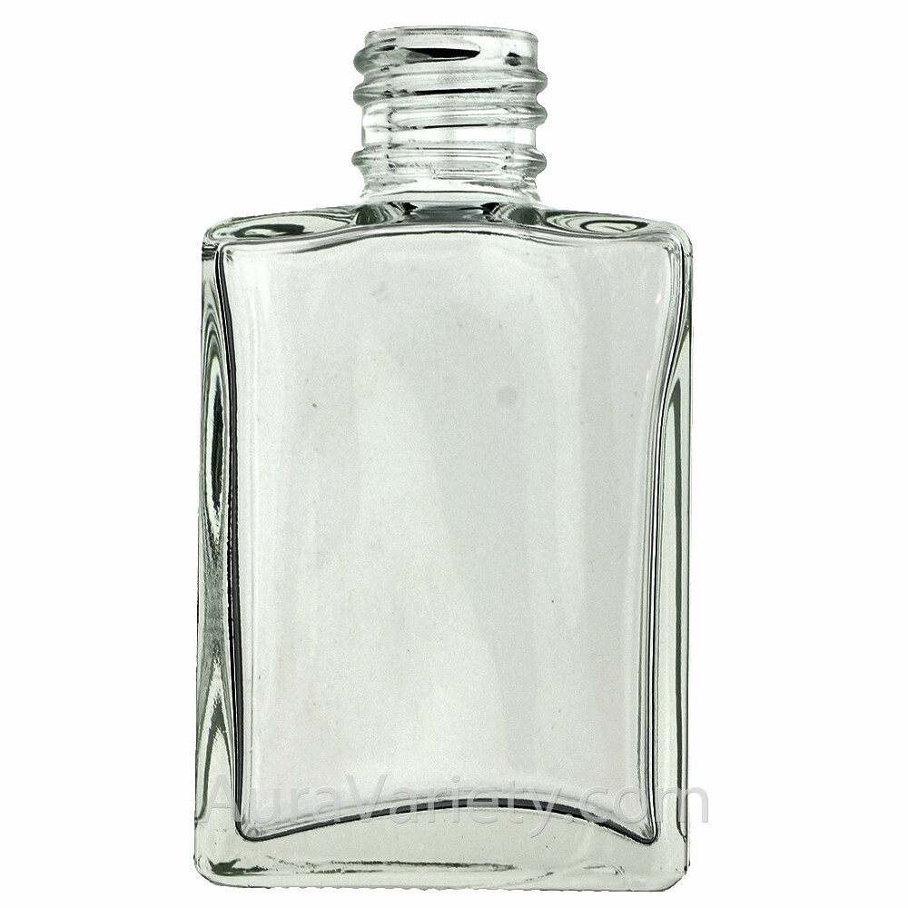1/2 OZ 15 ML REFILLABLE PERFUME OIL RECTANGULAR GLASS BOTTLES WITH BLACK CAPS