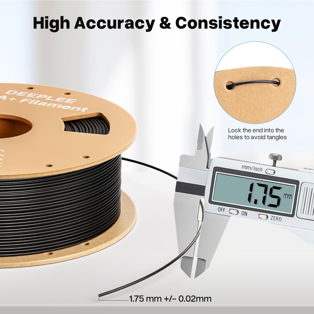 PLA+ 1.75mm 3D Printer Filament, PLA Plus with Dimensional Accuracy +/ 0.02mm...
