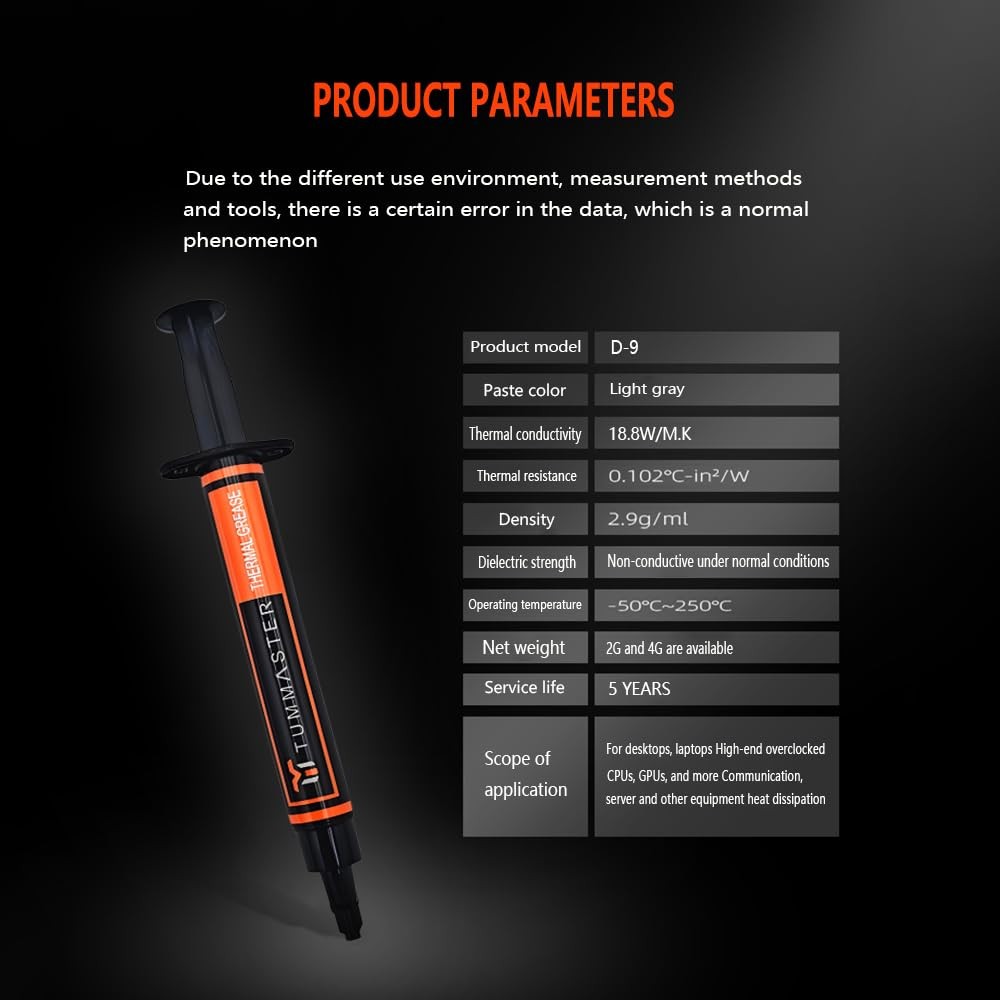 D-9 (incl. Spatula,2g/4g Box) Ultimate Performance Thermal Paste for Computer...