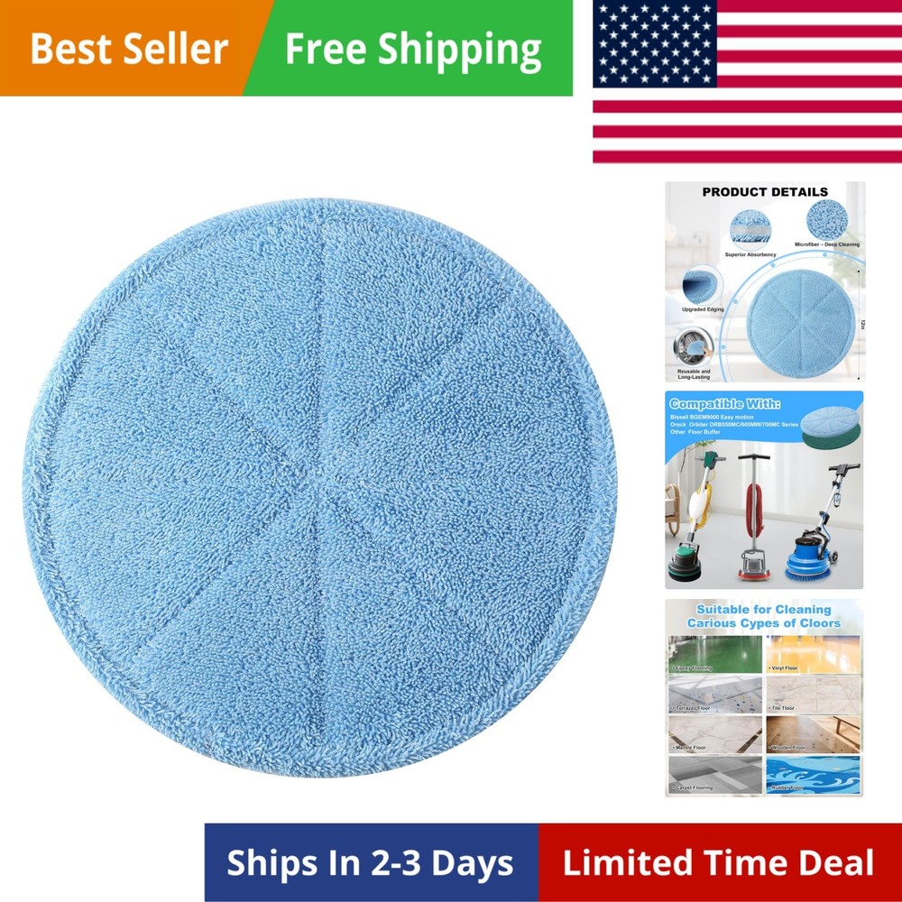 12" Microfiber Carpet Bonnet 437053, Mopping and Buffing Pad, Compatible with...
