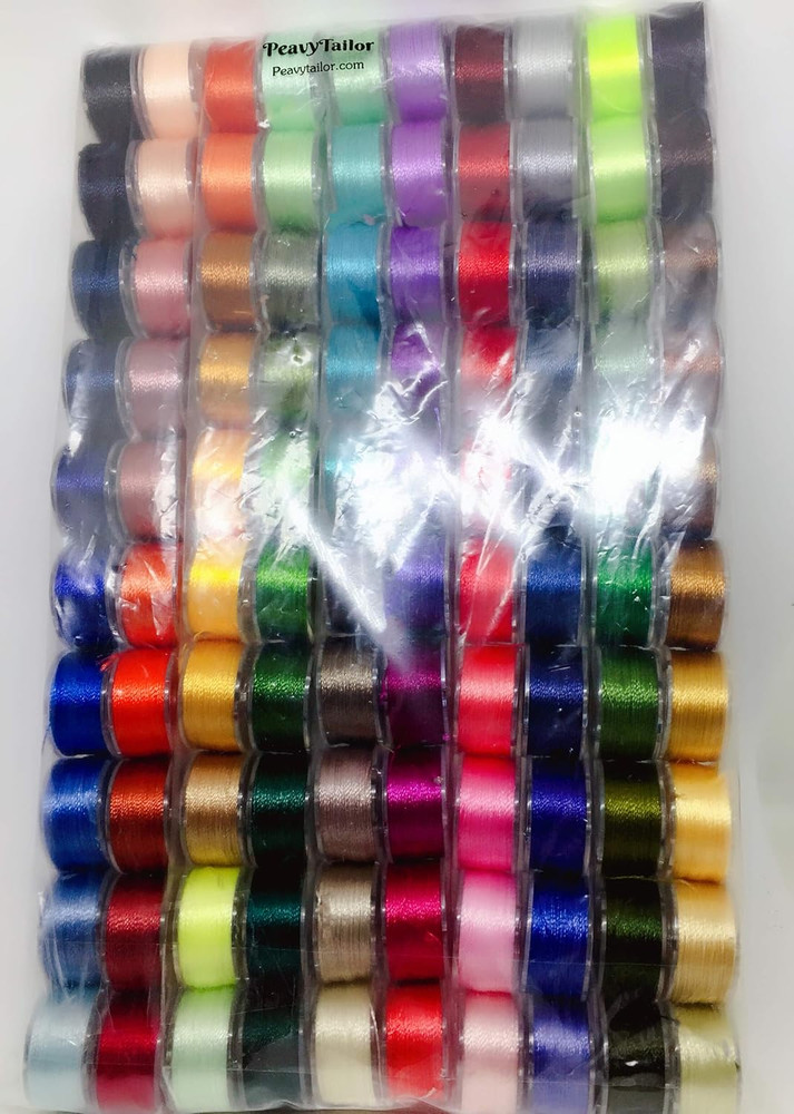 60 Pcs/Colors Prewound Embroidery Bobbins Thread Embroidery Machine Thread Kit.