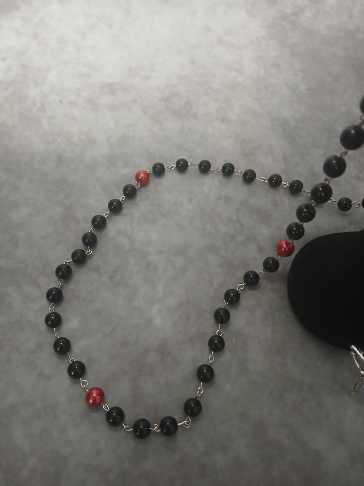 Handmade Five-Decade Black & Red Rosary