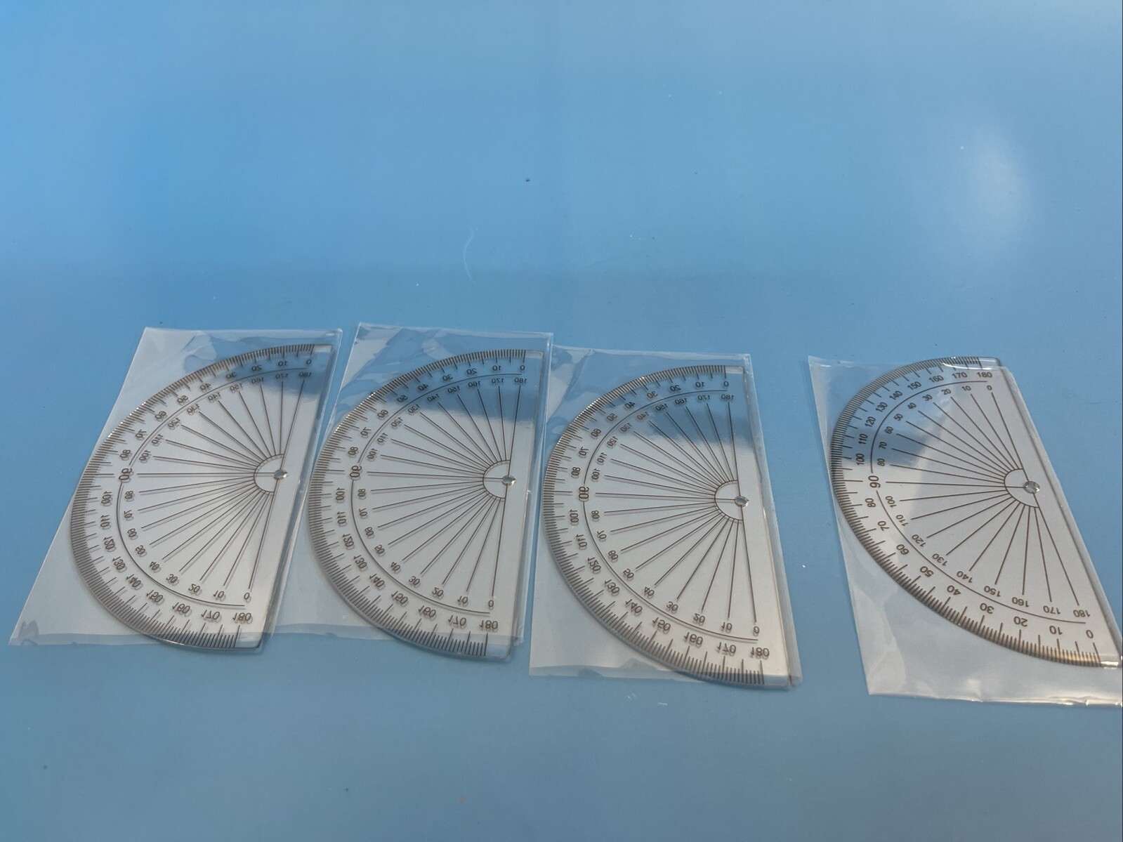 4 Inch Mini Protractor Lot Of 4