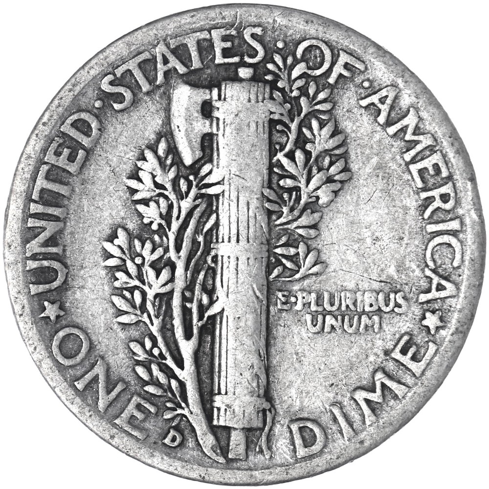 1941 D Mercury Dime 90% Silver Very Good VG