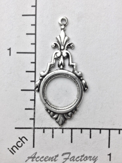 26544       2 Pc Matte Silver Oxidized Victorian Dangle Jewelry Finding