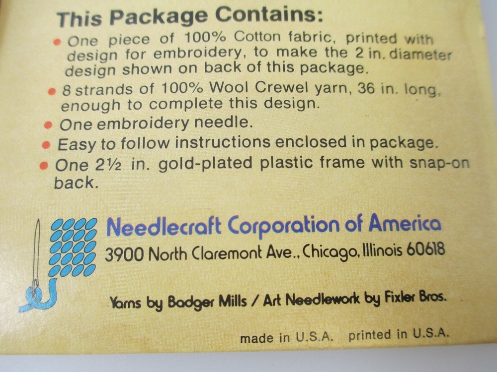 Vintage wool needlepoint kit Desert Cactus mini 2" ornament kit