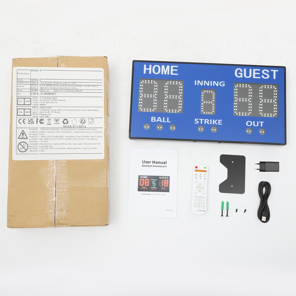 Electronic Baseball Scoreboard High-Light Digital Scoreboard w/ Remote Blue