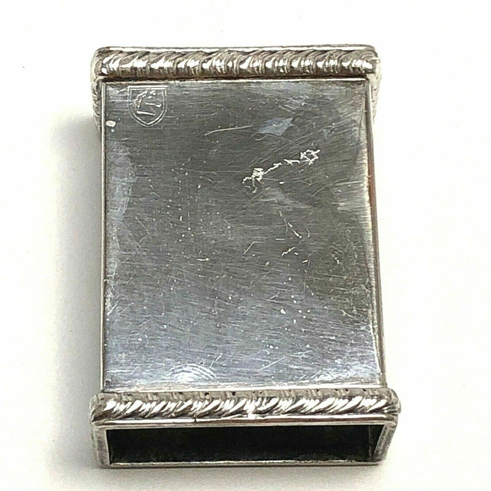 Friedman Silverplate Matchbox Case SILVERCO MARK Ermbossed Gryphon