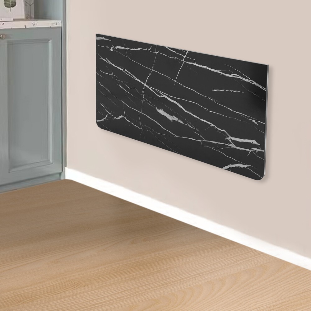 Wall Mounted Folding Table Black Floating Desk Drop Leaf Dining Table 80*40cm