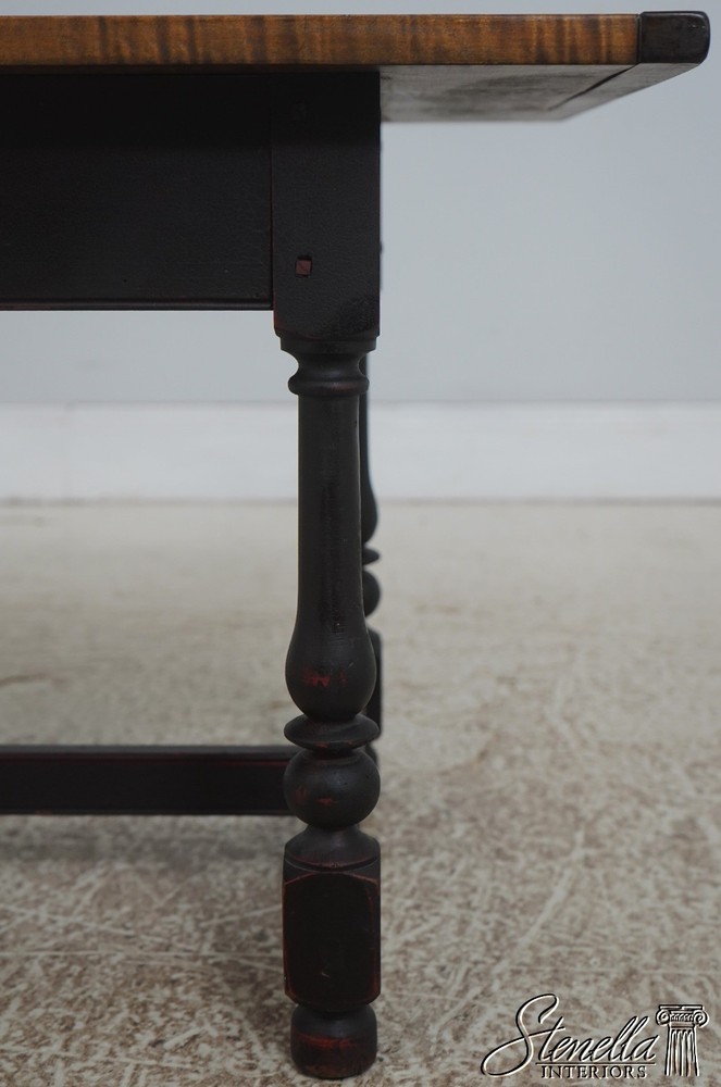 72585: Tiger Maple Top Black Base Coffee Table