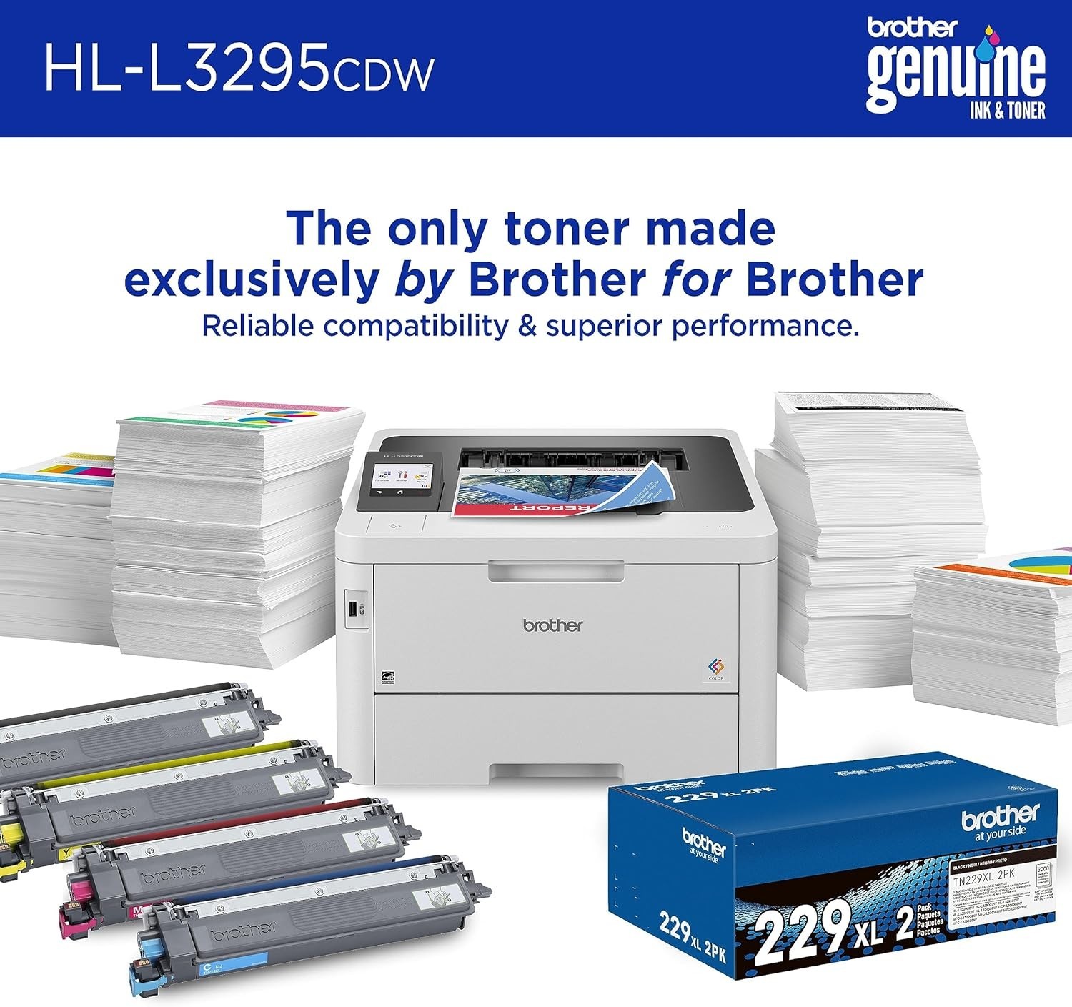 Brother HL-L3295CDW Compact Color Digital Printer: Duplex, NFC & Refresh Ready