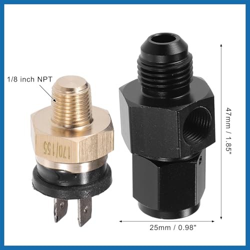 1 Set Auto Engine Temperature Cooling Fan Switch Fitting Adapter 6AN 170'F On