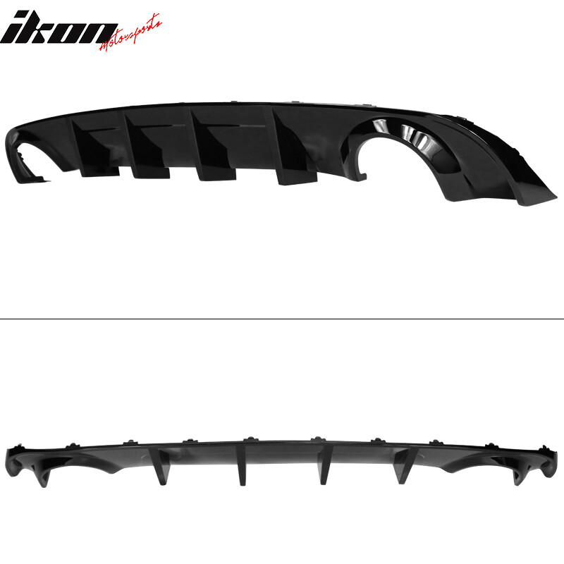 Fits 15-23 Dodge Charger Base SXT Rear Bumper Diffuser Splitter Gloss Black PP