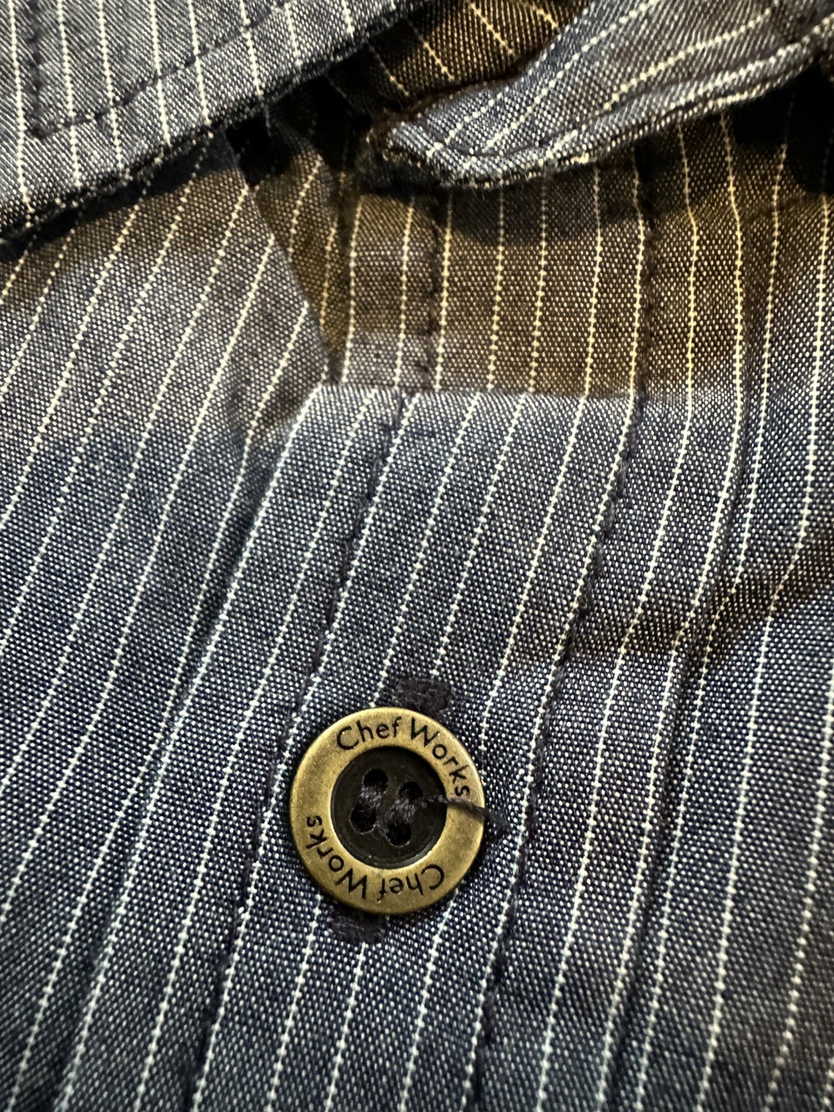 Chef Works Urban Collection navy stripe work shirt 2XL