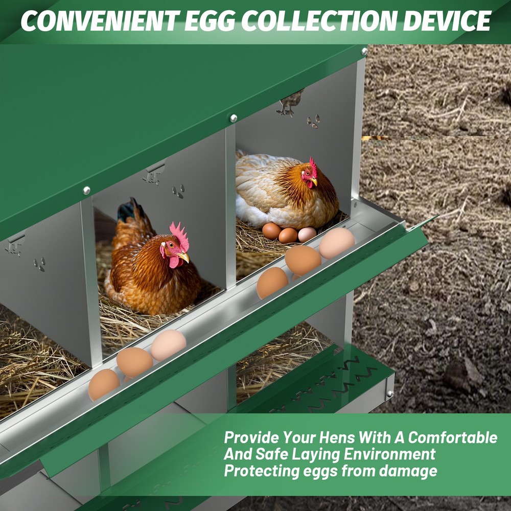 10 Holes Chicken Nesting Box, Metal Chicken Nesting Boxes, with Bracket Legs