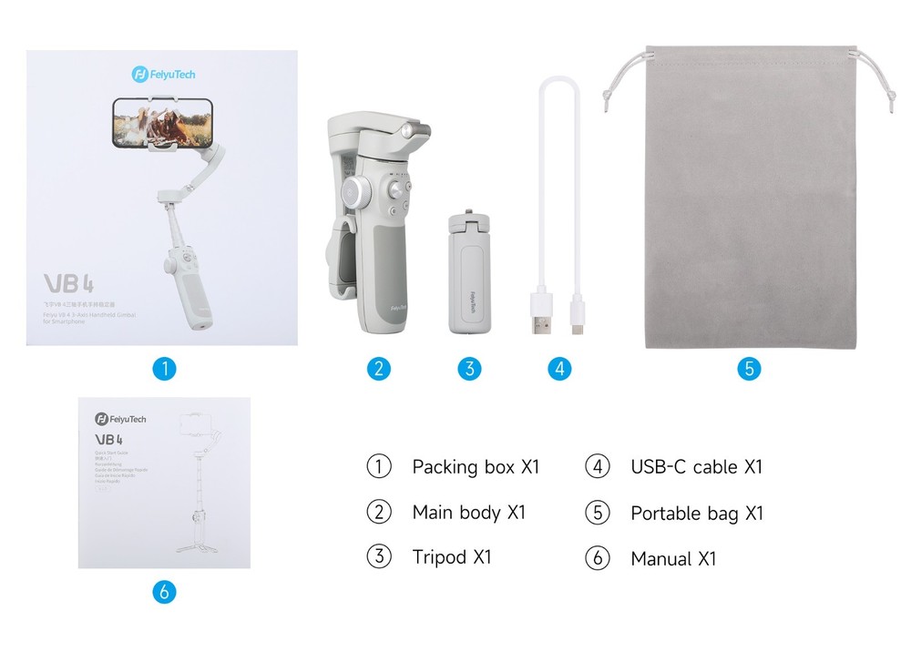 Feiyu VB4 Gimbal Stabilizer for Smartphone 3-Axis Phone Gimbal
