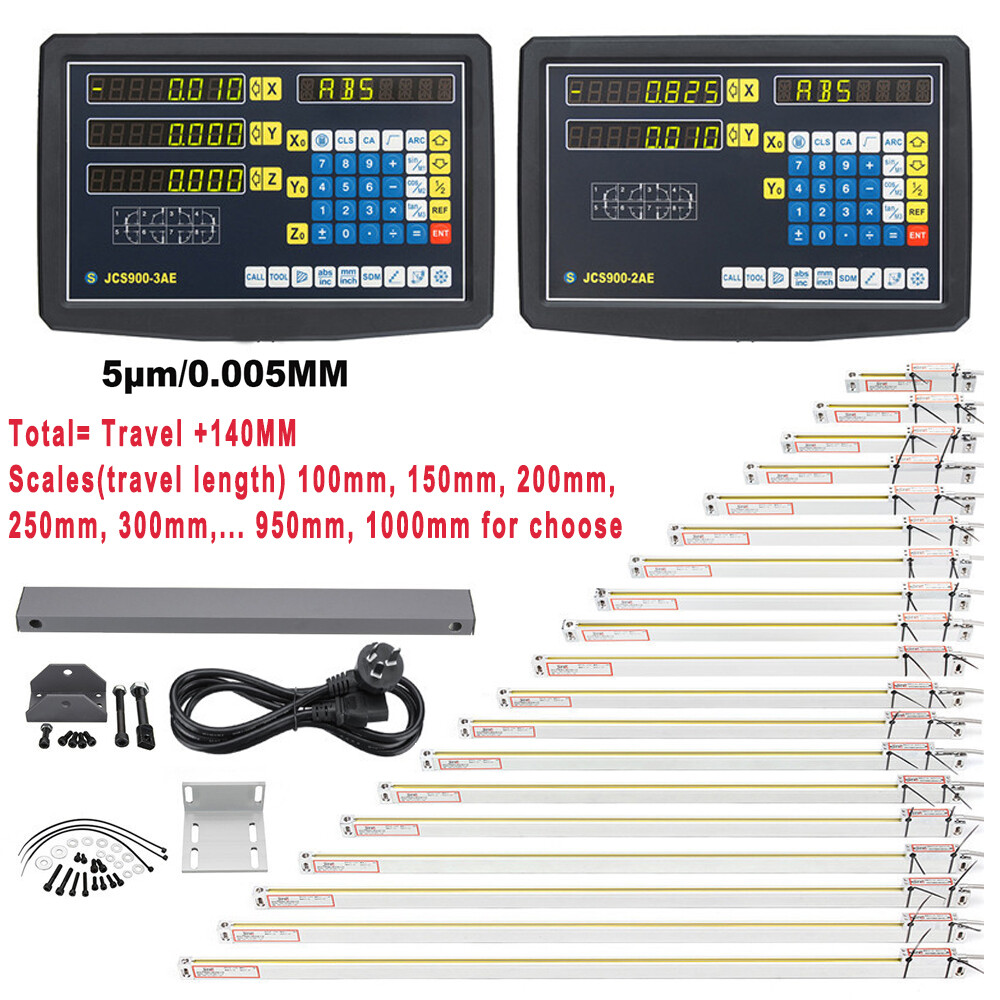 2/3 Axis Digital Readout DRO TTL Linear Glass Scale Encoder CNC Milling Lathe US