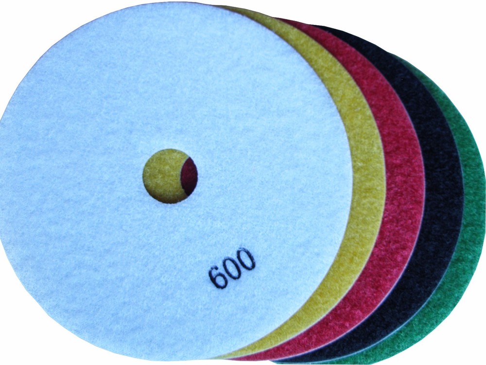 5" Electroplated Diamond Polishing Pad Set (5 pcs), Hook and Loop Backed