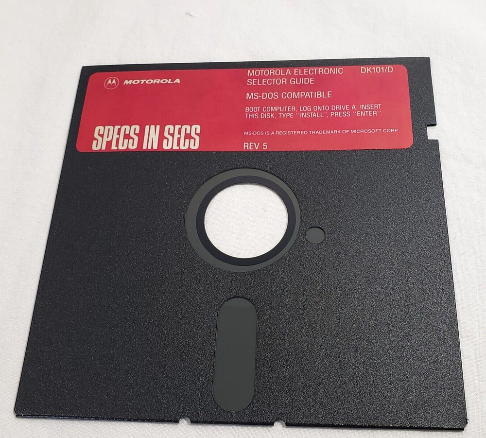 1-Motorola Specs In Secs 1988 Integrated Circuits Data Disk 5.25" Floppy DOS