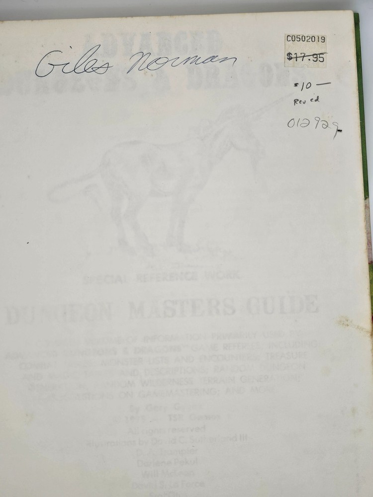 Dungeons & Dragons Advanced D&D Dungeon Master's Guide Revised Edition 1979