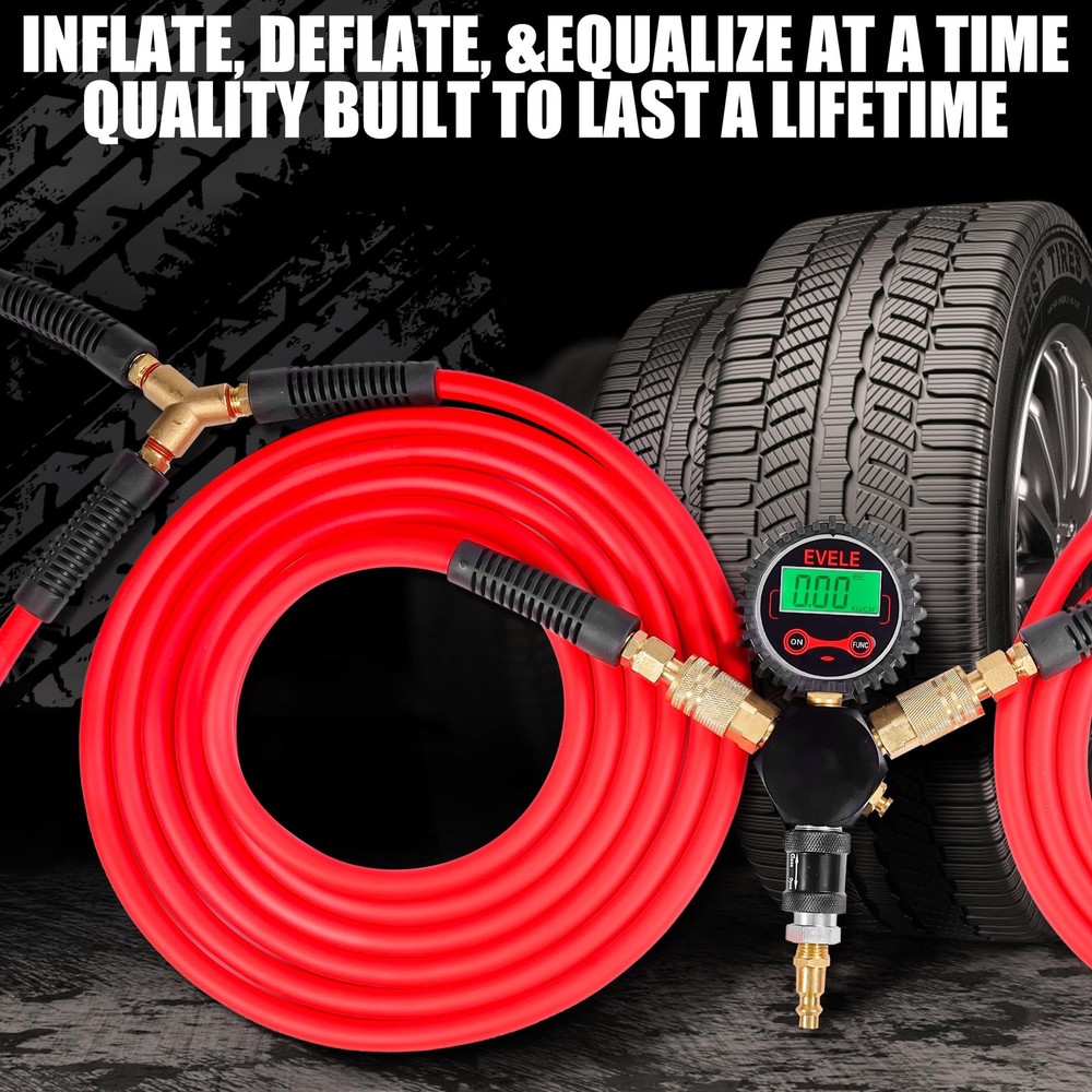 Off-Road Rapid 4-tire Inflation Deflation System, Portable Simultaneous 4 Whe...