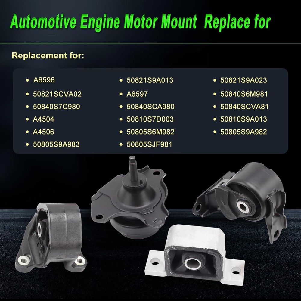 4-Piece Engine Motor Mount Set for 2002-2006 CR-V 2.4L Replacement