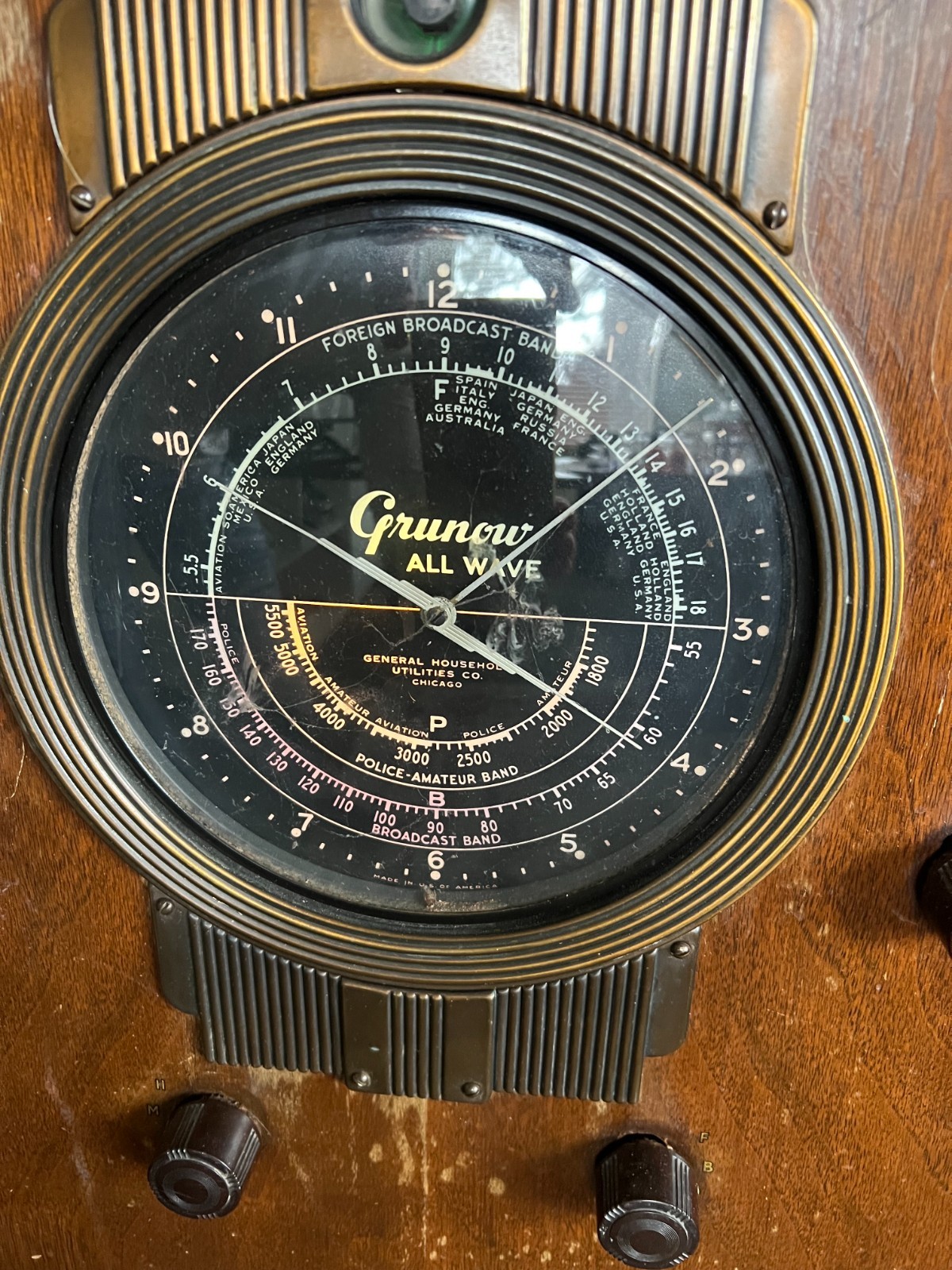 1930s GRUNOW ALL WAVE SUPERHETERODYNE CONSOLE TUBE RADIO MODEL 1191