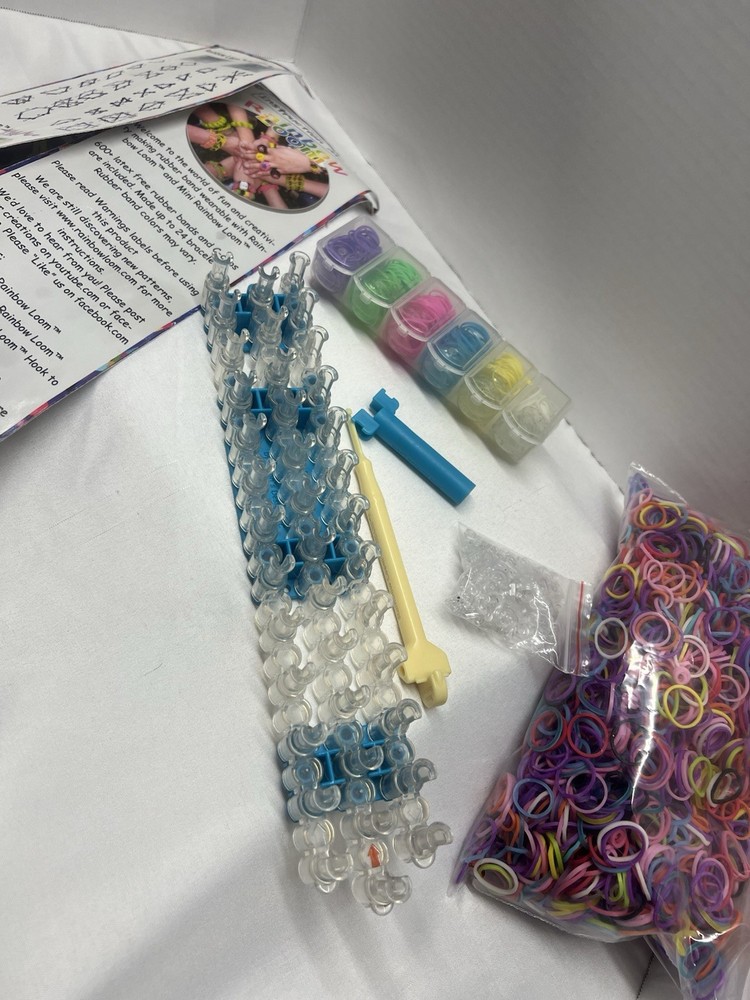 Rainbow Loom Set with Extra Loom Bands Clips and Directions