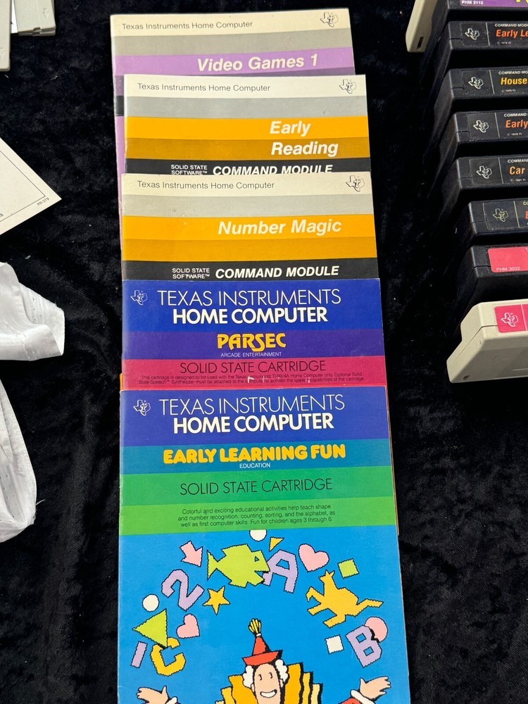 Texas Instruments Home Computer 9 Game Computer Cartridges w/ Instruction Guides