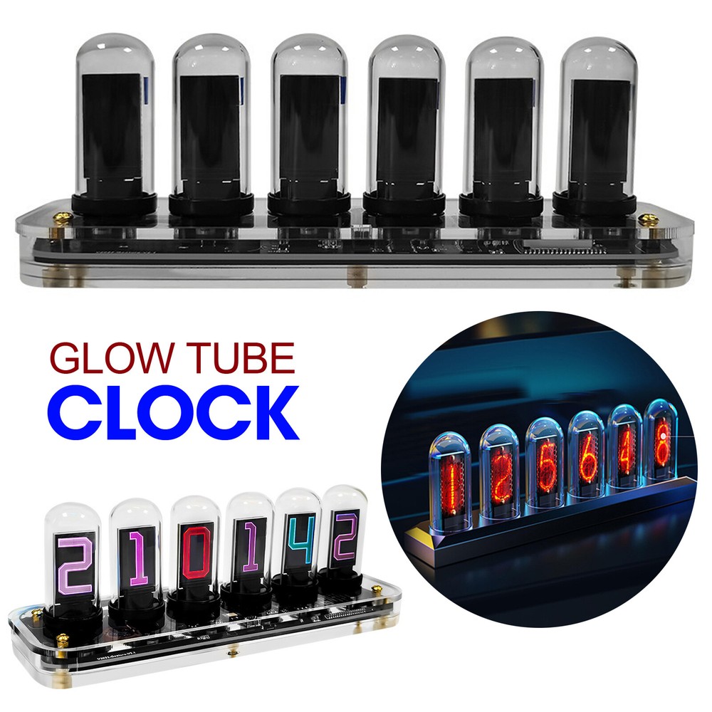 Ips RGB DIY Nixie Tube Clock Desktop Clock Digital Display W/ Backlight Date