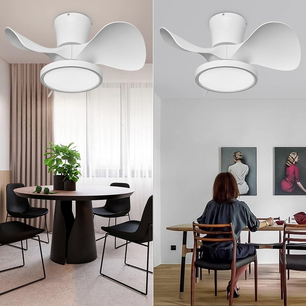 22-Inch Quiet Ceiling Fan with LED Light & Remote Control - Stylish & Functional