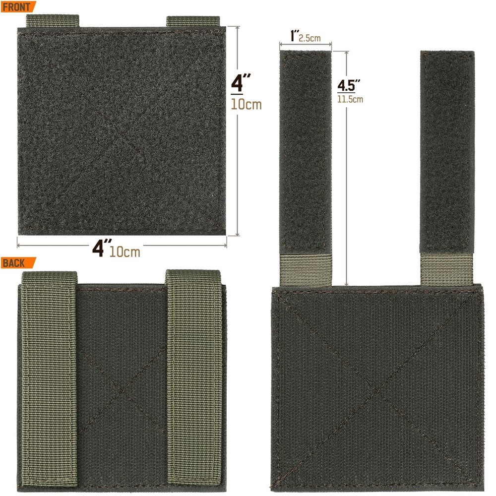 Molle Patch Panel,2/4 Pcs Tactical Hook&Loop Adapter Panel Morale Patch Board...