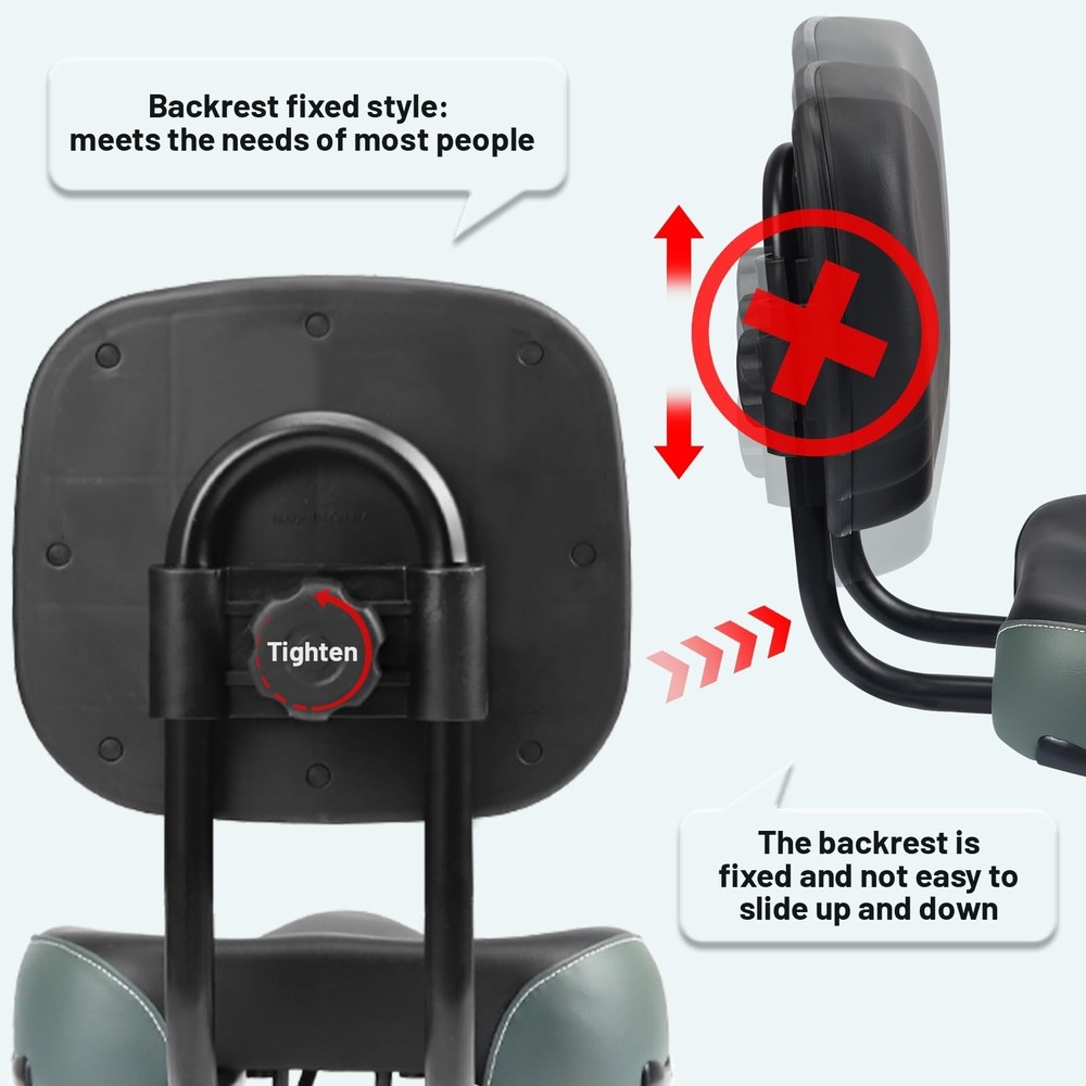 WEEROCK Bike Saddle Bicycle Seats Oversized Comfortable with Backrest Replace...