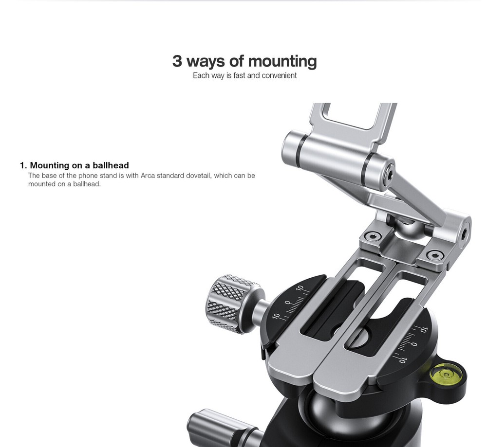 Leofoto PS-4 Foldable Multi-Functional Smartphone Clamp Black